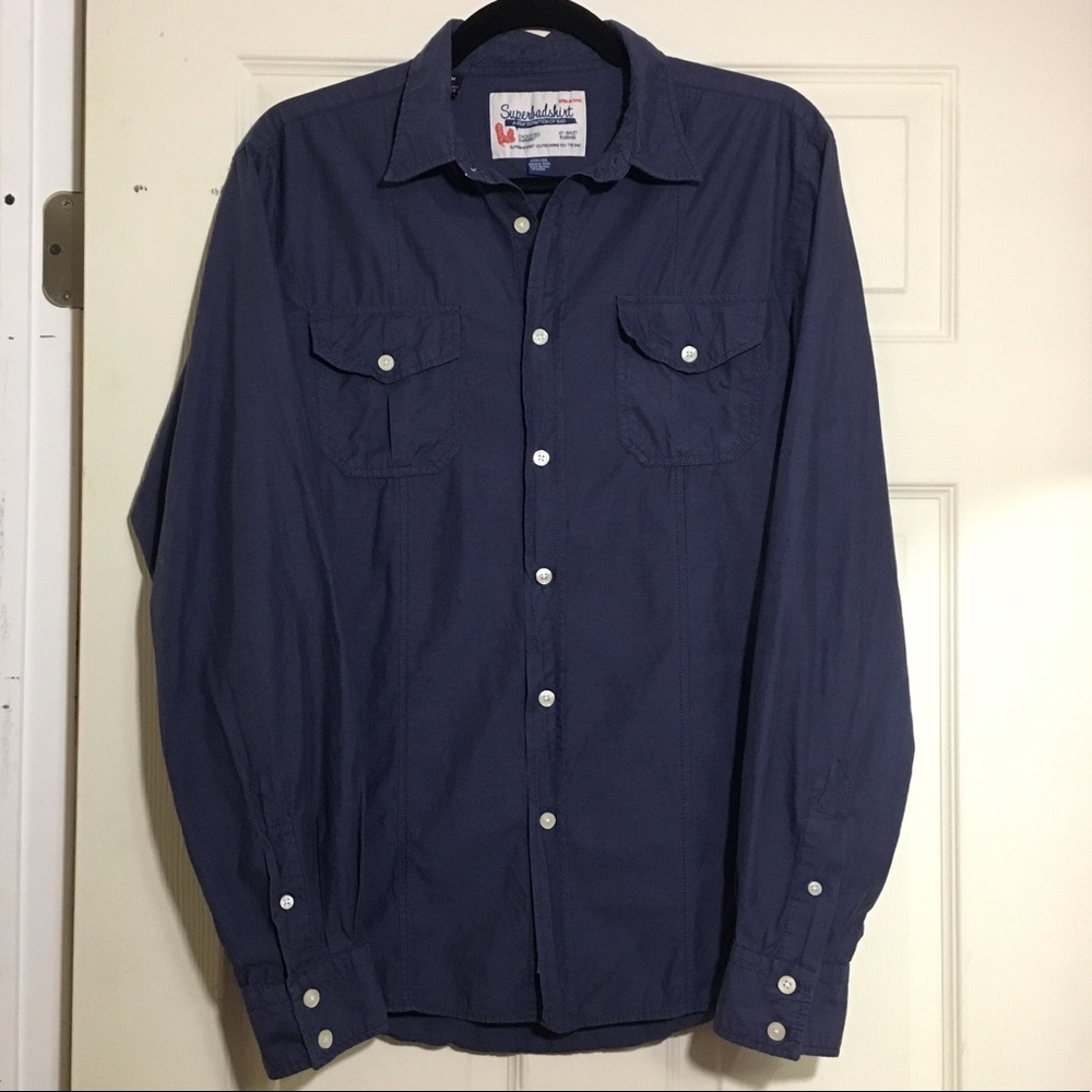 Men’s Casual Navy Button Shirt